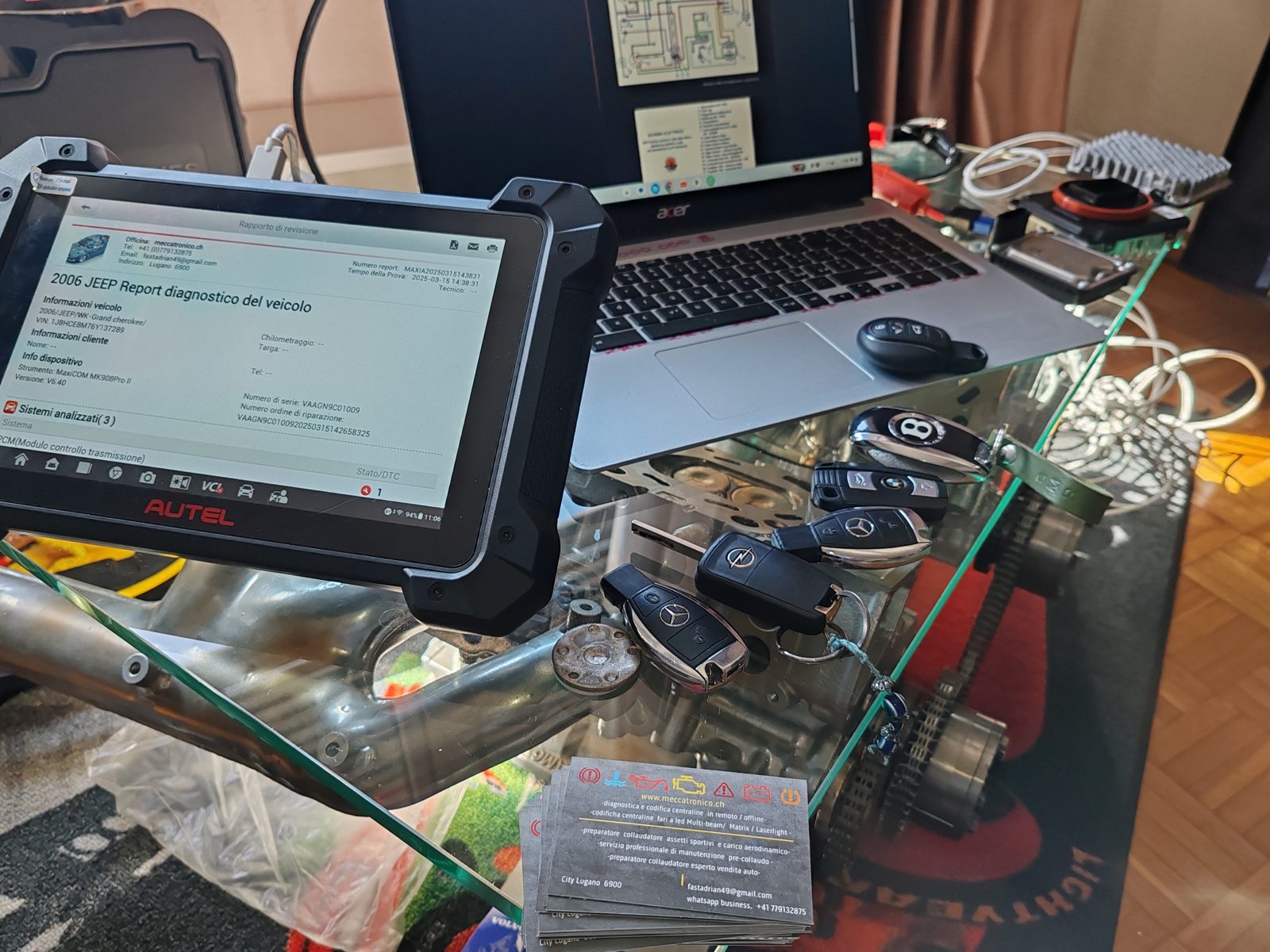 Diagnosi con tablet professionale